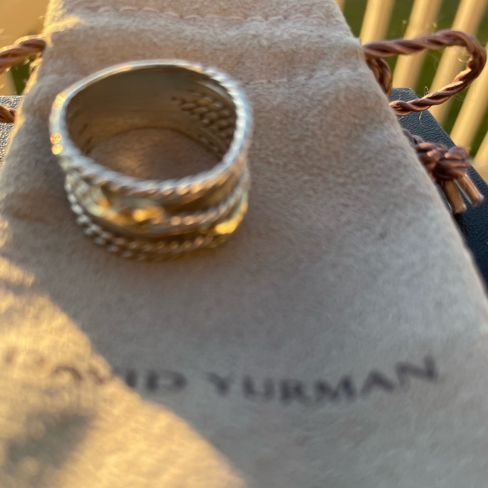 David yurman two tone wrap ring with bag size 7